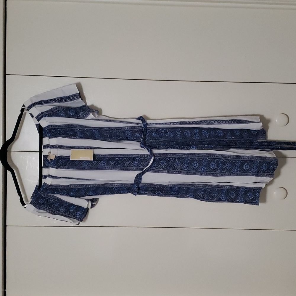 Michael Kors Blue and White Stripped Dress